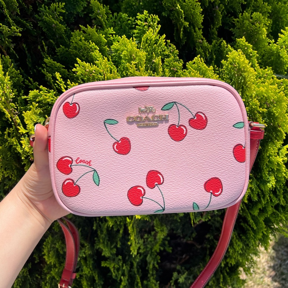 Coach Mini Jamie Camera Bag with Heart Cherry Print